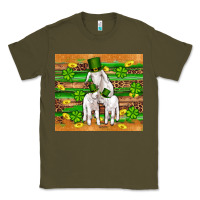 Army Green st patricks goat family shamrock gold serape leopard glitter wooden tu Classic Tee - Artiststas