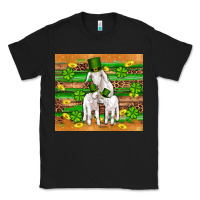 Black st patricks goat family shamrock gold serape leopard glitter wooden tu Classic Tee - Artiststas