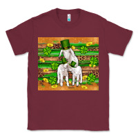 Burgundy st patricks goat family shamrock gold serape leopard glitter wooden tu Classic Tee - Artiststas