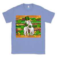 Colony Blue st patricks goat family shamrock gold serape leopard glitter wooden tu Classic Tee - Artiststas