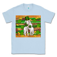 Dusty Blue st patricks goat family shamrock gold serape leopard glitter wooden tu Classic Tee - Artiststas