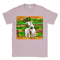 Lilac st patricks goat family shamrock gold serape leopard glitter wooden tu Classic Tee - Artiststas