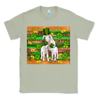 Matcha st patricks goat family shamrock gold serape leopard glitter wooden tu Classic Tee - Artiststas