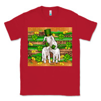 Red st patricks goat family shamrock gold serape leopard glitter wooden tu Classic Tee - Artiststas