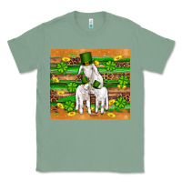 Sage st patricks goat family shamrock gold serape leopard glitter wooden tu Classic Tee - Artiststas