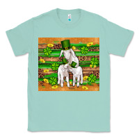 Seafoam st patricks goat family shamrock gold serape leopard glitter wooden tu Classic Tee - Artiststas
