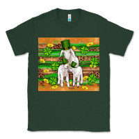 Sports Green st patricks goat family shamrock gold serape leopard glitter wooden tu Classic Tee - Artiststas