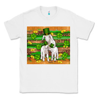 White st patricks goat family shamrock gold serape leopard glitter wooden tu Classic Tee - Artiststas