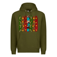 Army Green christmas brushstrokes Premium Hoodie - RanaPortraitStore