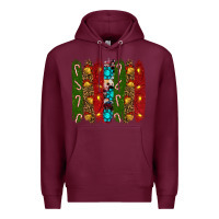 Burgundy christmas brushstrokes Premium Hoodie - RanaPortraitStore
