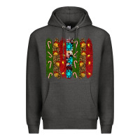 Charcoal Heather christmas brushstrokes Premium Hoodie - RanaPortraitStore