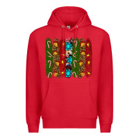 Red christmas brushstrokes Premium Hoodie - RanaPortraitStore