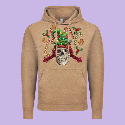 Elf Skull Vintage Hoodie Designed By Fadigitalartstudio