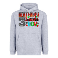 Heather Grey birthday boy 3 Heavyweight Hoodie - BundleAndBundleShop