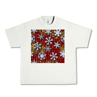 Pistachio christmas snow crystals with plaid seamless pattern Urban Heavy Tee - BundleAndBundleShop