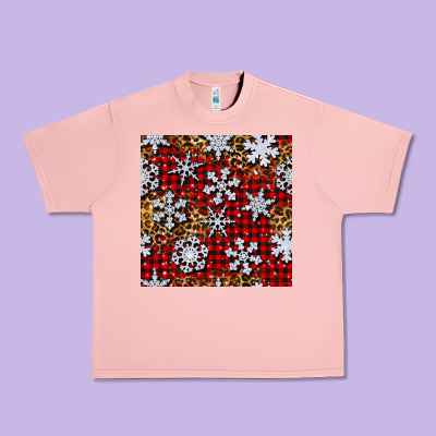 Christmas Snow Crystals With Plaid Seamless Pattern Urban Heavy Tee Designed By Bundleandbundleshop