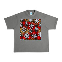 Tornado christmas snow crystals with plaid seamless pattern Urban Heavy Tee - BundleAndBundleShop