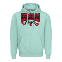 Seafoam cowboy kisses Zipper Hoodie - MaliasSmallBusiness