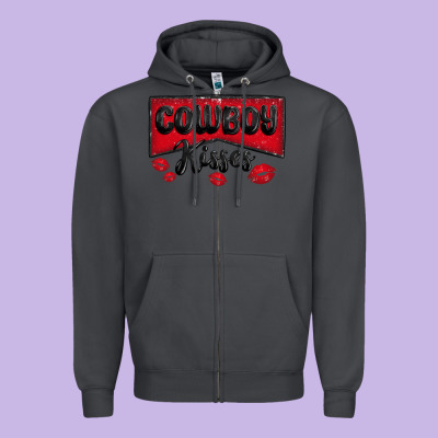 Cowboy Kisses Zipper Hoodie Designed By Maliassmallbusiness