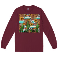 Burgundy western cactus and sunflowers Long Sleeve Tee - Jasminsmagicworld
