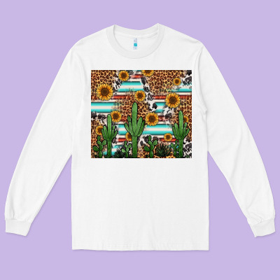 Western Cactus And Sunflowers Long Sleeve Tee Designed By Jasminsmagicworld