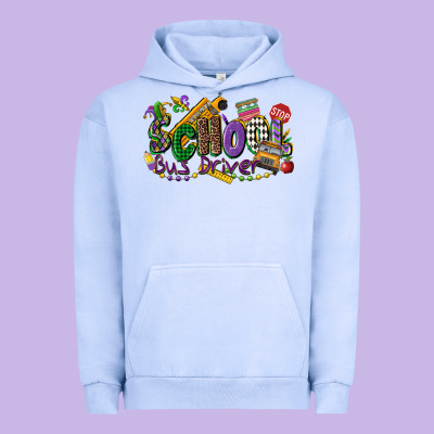 School Bus Driver Mardi Gras Urban Hoodie Designed By Cowgirlartshop