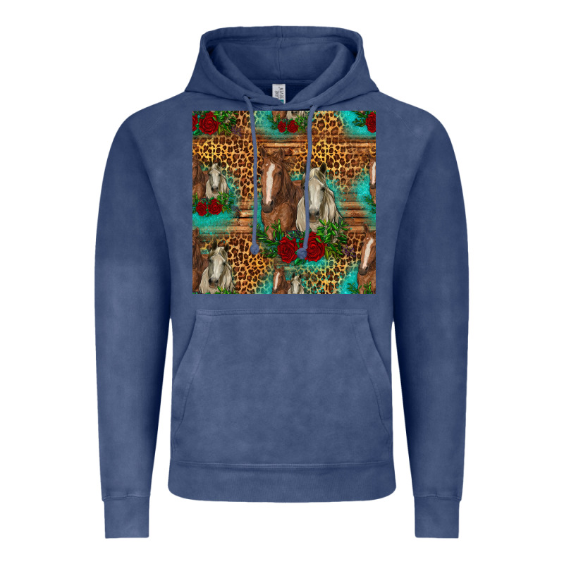 Horses With Roses Seamless Pattern Vintage Hoodie by HRA Design Shop | Teevron