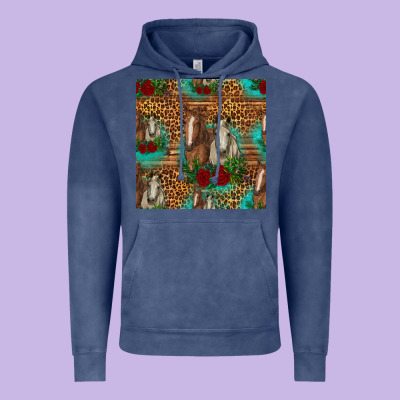 Horses With Roses Seamless Pattern Vintage Hoodie Designed By Hra Design Shop