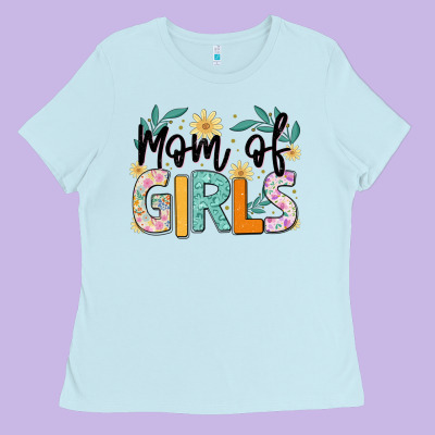 Mom Of Girls Ladies Tee Designed By Jahusdesignshop