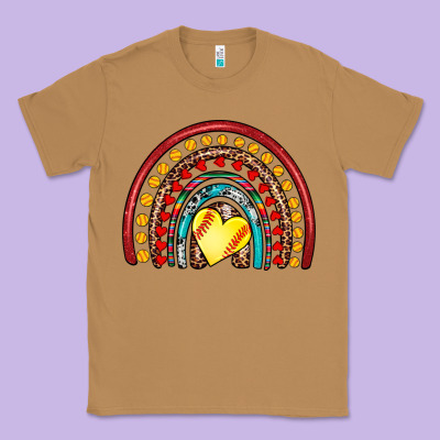 Softball Rainbow Classic Tee Designed By Artiststas