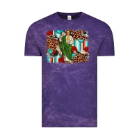 Cloud Purple san judas leopard cowhide background Vintage Tee - JahusDesignShop