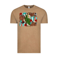 Vintage Coffee san judas leopard cowhide background Vintage Tee - JahusDesignShop