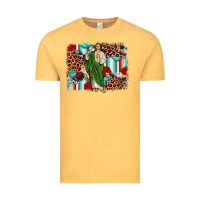 Vintage Mustard san judas leopard cowhide background Vintage Tee - JahusDesignShop