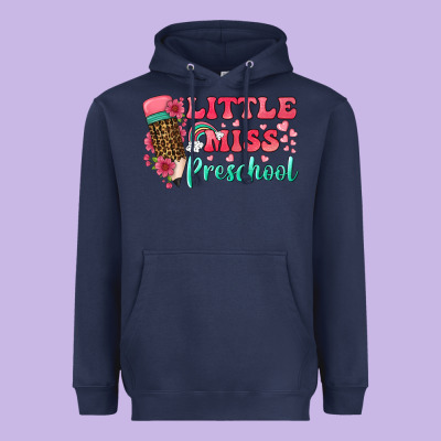 Little Miss Preschool Heavyweight Hoodie Designed By Bundleandbundleshop