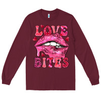 Burgundy love bites Long Sleeve Tee - NancyCooperArtShop