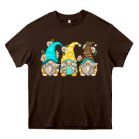 Chocolate Brown daisy gnomes Heavy Core Tee - Zillion Design Studio
