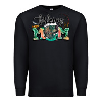 Black fishing mom Premium Sweatshirt - LillyAllenDesigns