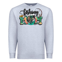 Heather Grey fishing mom Premium Sweatshirt - LillyAllenDesigns