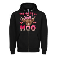 Black you had me at moo Zipper Hoodie - MaliasSmallBusiness