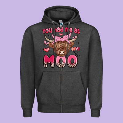 You Had Me At Moo Zipper Hoodie Designed By Maliassmallbusiness