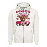 Oatmeal Heather you had me at moo Zipper Hoodie - MaliasSmallBusiness