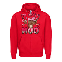 Red you had me at moo Zipper Hoodie - MaliasSmallBusiness