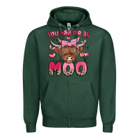 Sports Green you had me at moo Zipper Hoodie - MaliasSmallBusiness