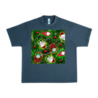 Midnight Navy christmas gnomes seamless pattern Urban Heavy Tee - BundleAndBundleShop
