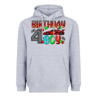 Heather Grey birthday boy 4 Heavyweight Hoodie - BundleAndBundleShop