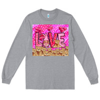Heather Grey love gnome with bear Long Sleeve Tee - NancyCooperArtShop