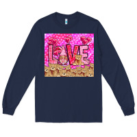 Navy love gnome with bear Long Sleeve Tee - NancyCooperArtShop