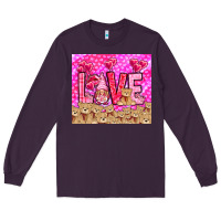 Plum love gnome with bear Long Sleeve Tee - NancyCooperArtShop