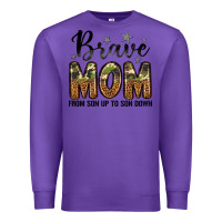 Purple brave mom from son up to son down Premium Sweatshirt - LillyAllenDesigns