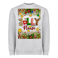 Heather Grey Christmas Jolly Nurse Heavyweight Sweatshirt - Artiststas
